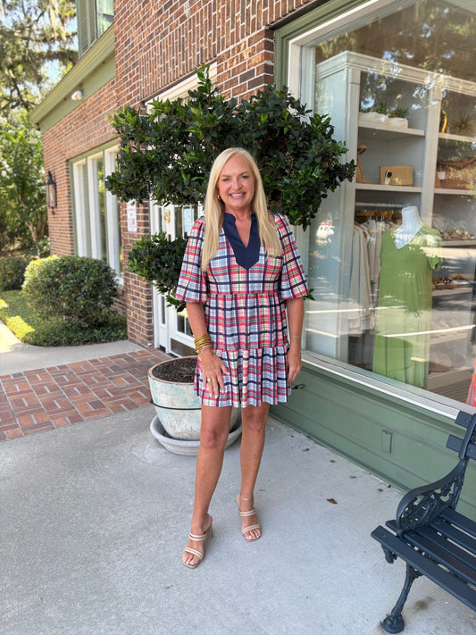 Smith & Quinn - Tory Dress - Coastal Plaid - KJ Clothier