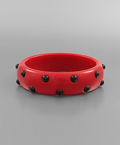 Studded Bracelet - Red & Black - KJ Clothier