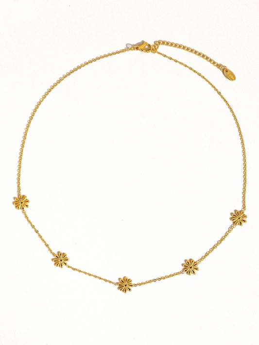 Sundown Non - Tarnish Festival Daisy Chain Necklace: Yellow Gold - KJ Clothier