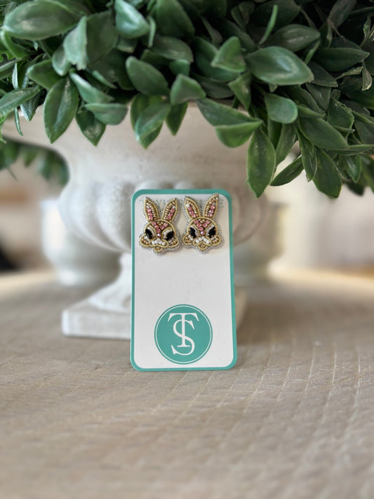 Taylor Shaye - Beaded Bunny Stud Earrings - KJ Clothier