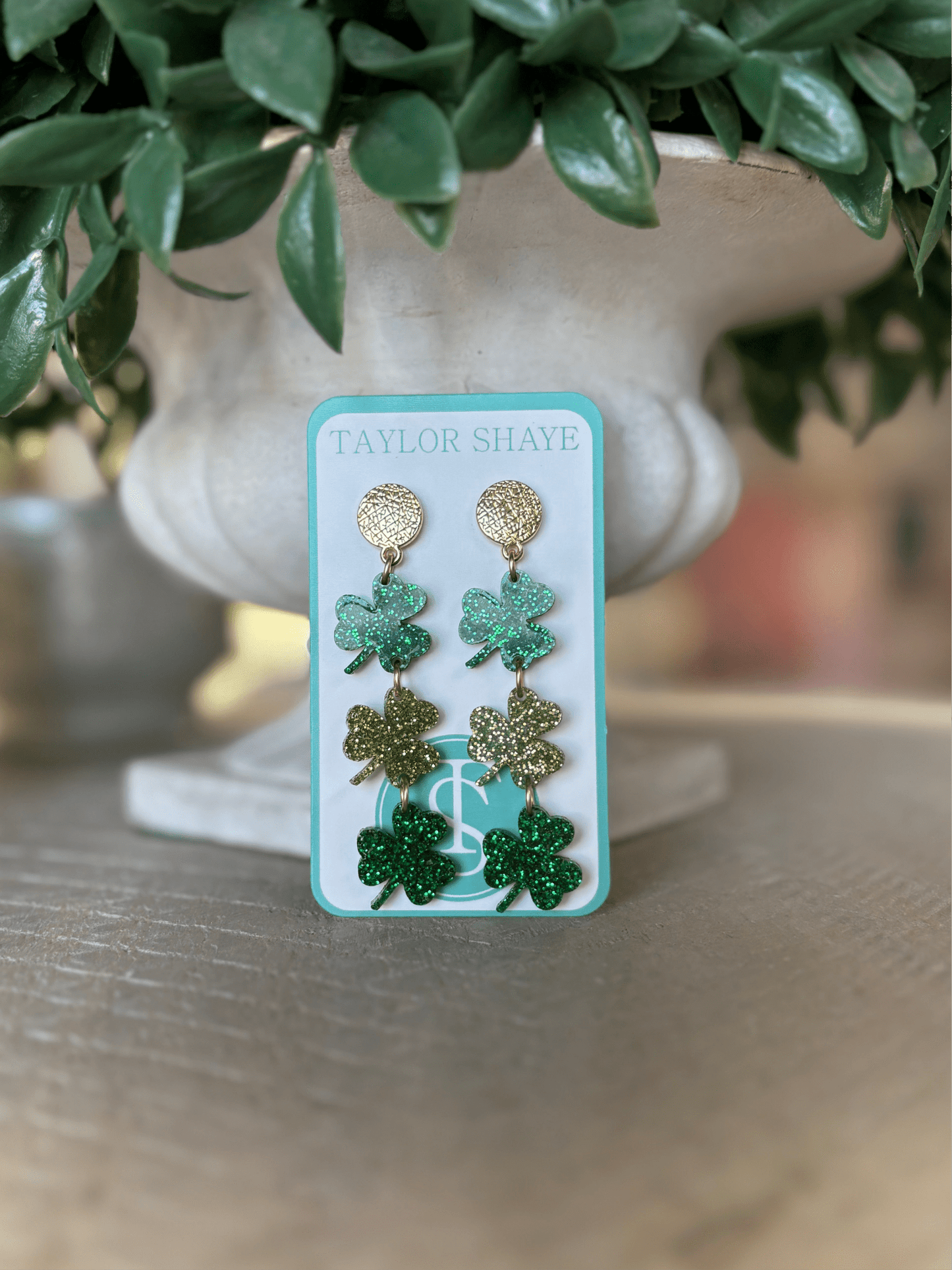 Taylor Shaye - Triple Shamrock Drops - Green Glitter Mix - KJ Clothier