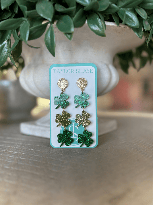 Taylor Shaye - Triple Shamrock Drops - Green Glitter Mix - KJ Clothier