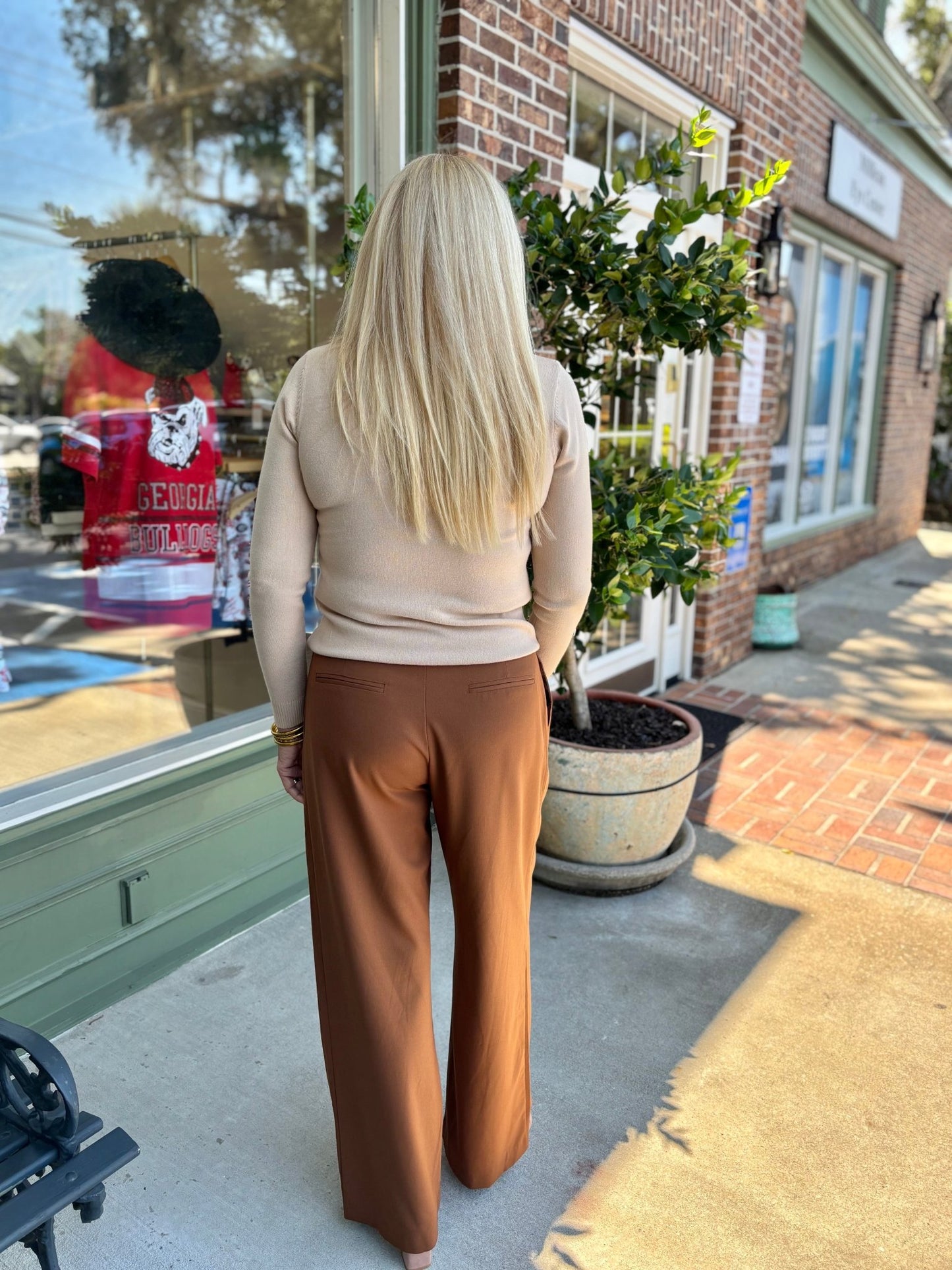 Turned Turtleneck Sweater - Beige - KJ Clothier