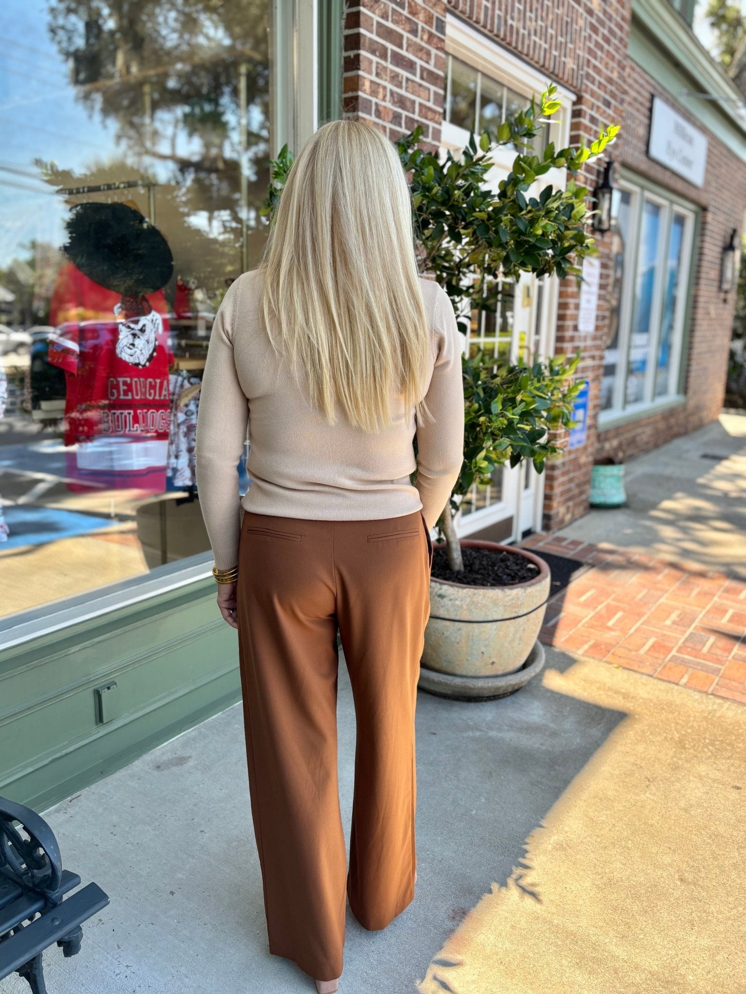 Turned Turtleneck Sweater - Beige - KJ Clothier