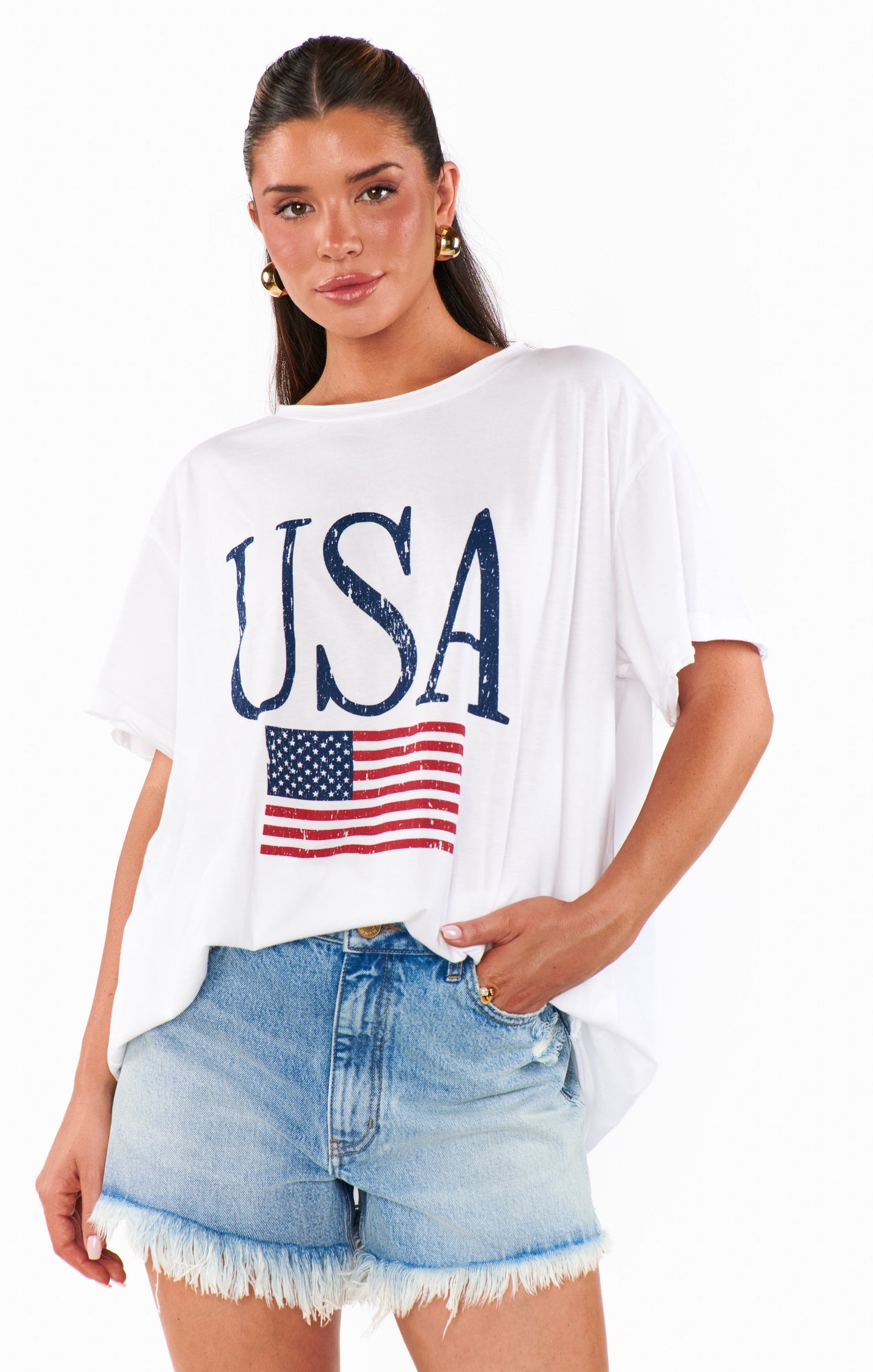Show Me Your MuMu - Airport Tee- USA Flag
