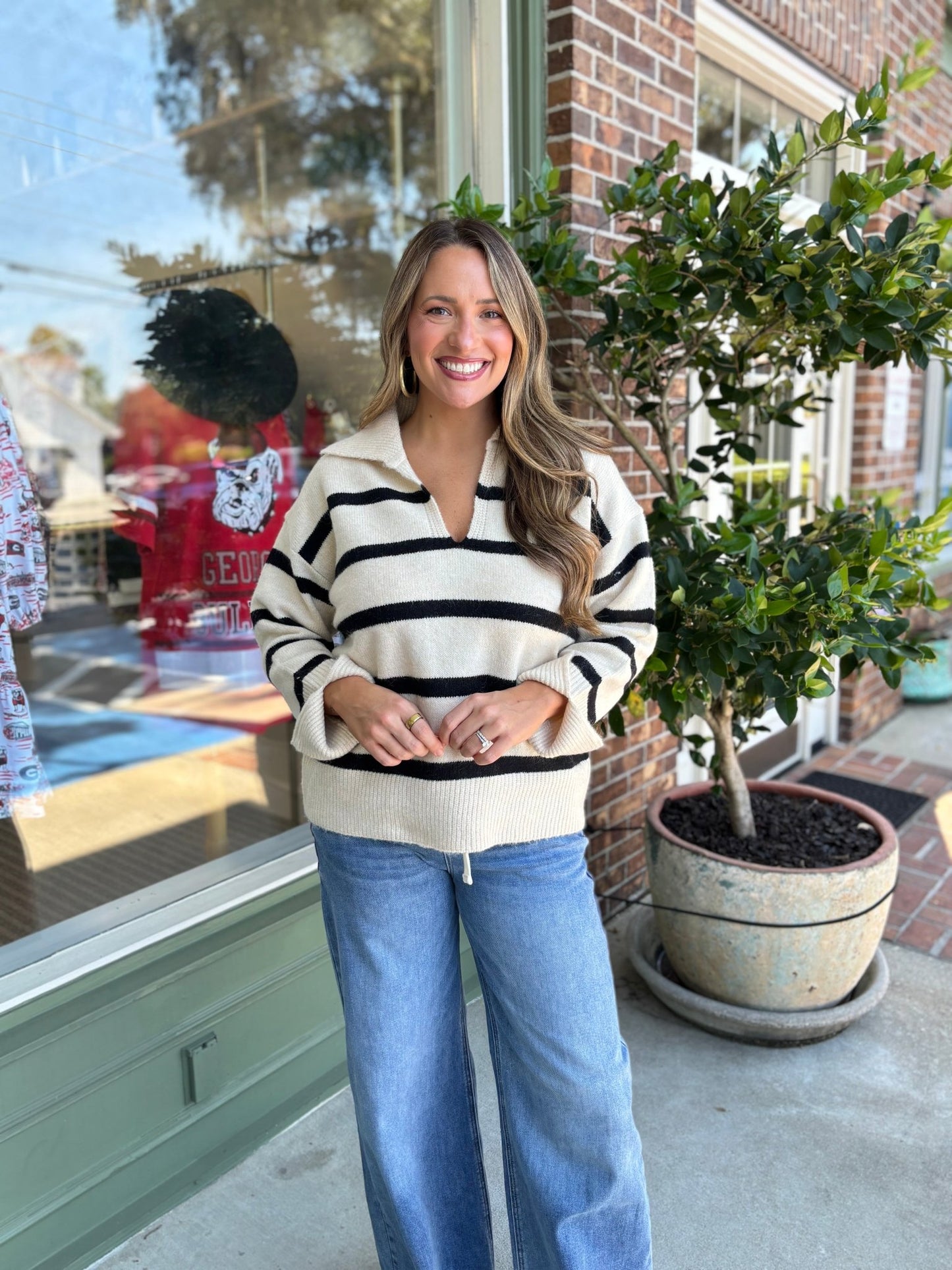 Whisk Away Sweater - Black & Cream - KJ Clothier
