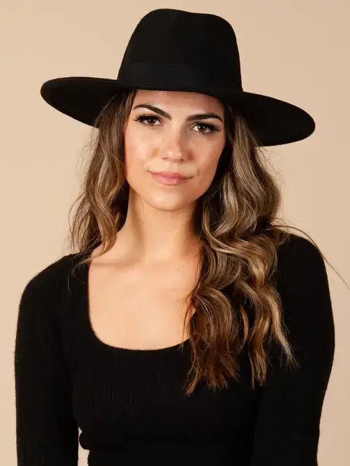 Women's Wide Brim Rancher Hat in Black - KJ Clothier
