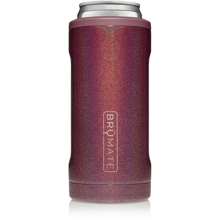 Brumate - Hopsulator Beer Cooler 12oz Slim Can | Glitter Merlot