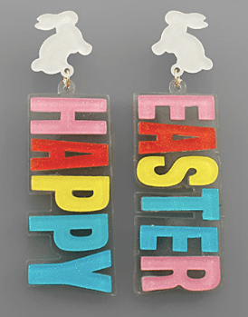 Happy Easter Acrylic Rabbit Earring - KJ Clothier