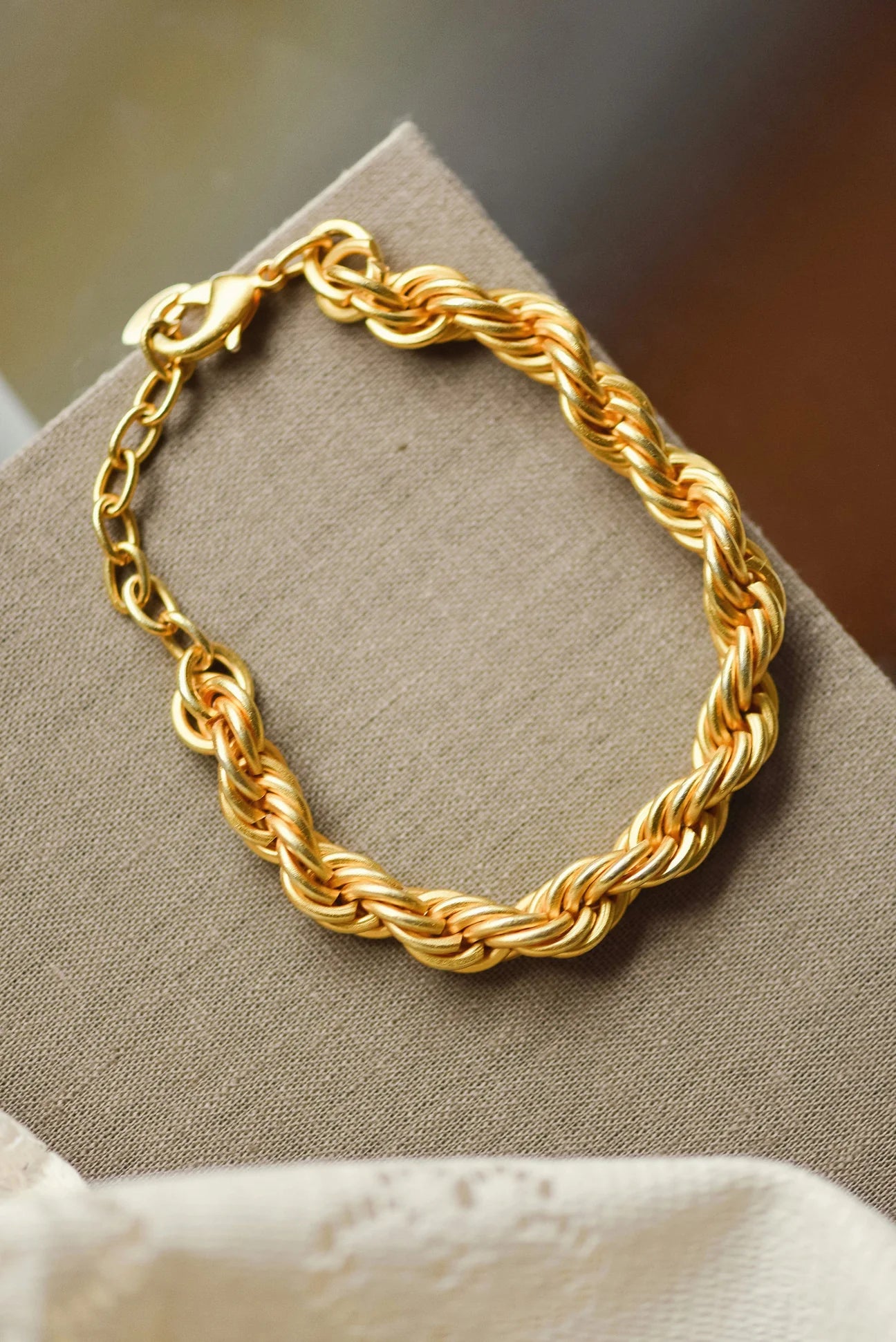 9ct Yellow Gold Triple Rope Chain Bracelet, Buy Online