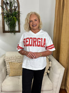 GEORGIA Oversized V-Neck Tee - White