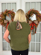 Sleeveless Mock Neck Knit Top - Olive