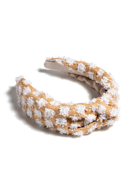 Shiraleah - Tufted Straw Knotted Headband - White