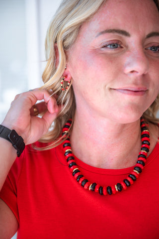Jovie Necklace - Red & Black