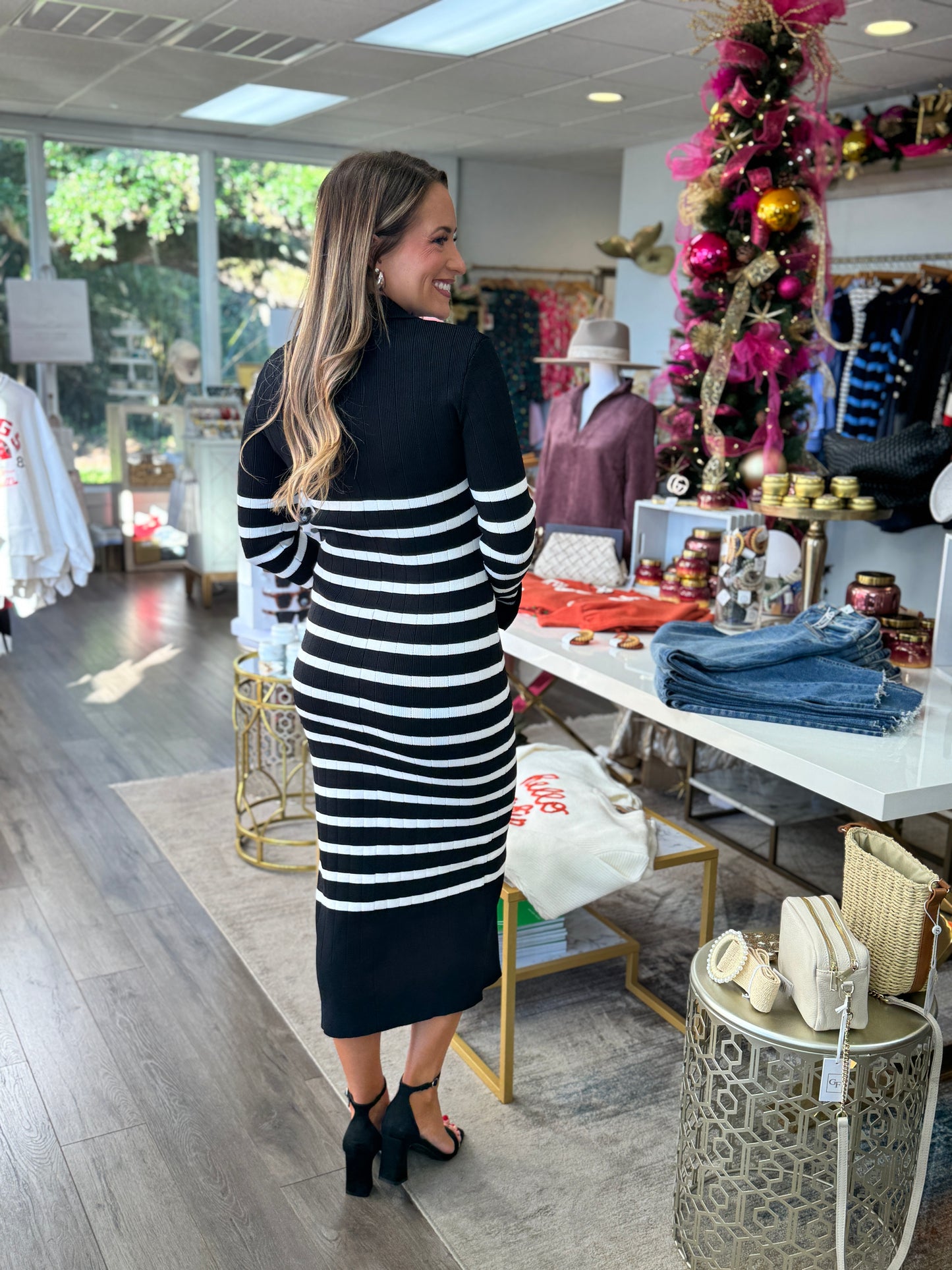 Out To Lunch Dress - Black & White