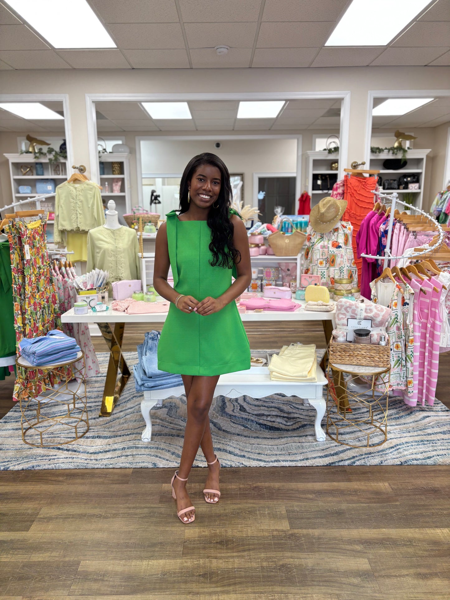 Bow Mini Dress - Green