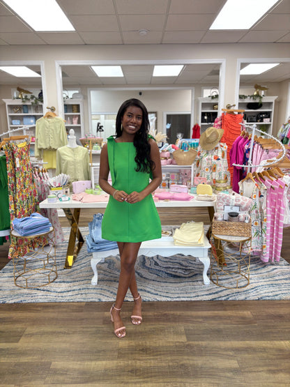 Bow Mini Dress - Green