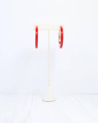 Larson Enamel Hoop Earring - Red