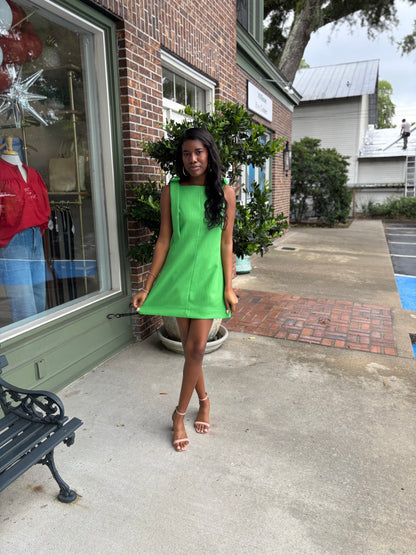 Bow Mini Dress - Green
