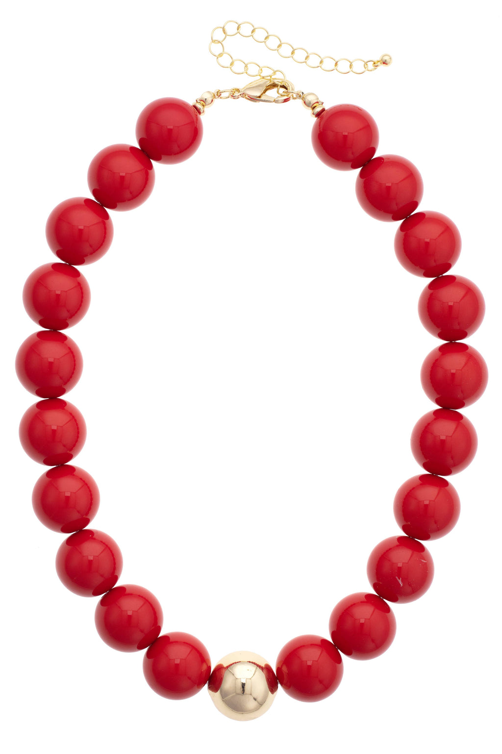 Marjorie Game Day Beaded Necklace - Red