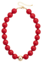 Marjorie Game Day Beaded Necklace - Red