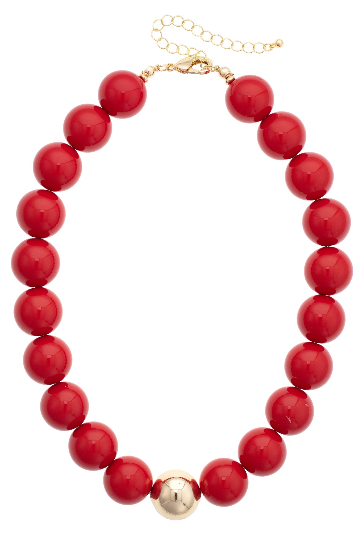 Marjorie Game Day Beaded Necklace - Red