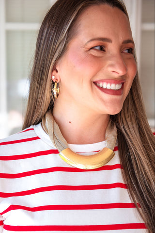 gold mesh bar necklace
