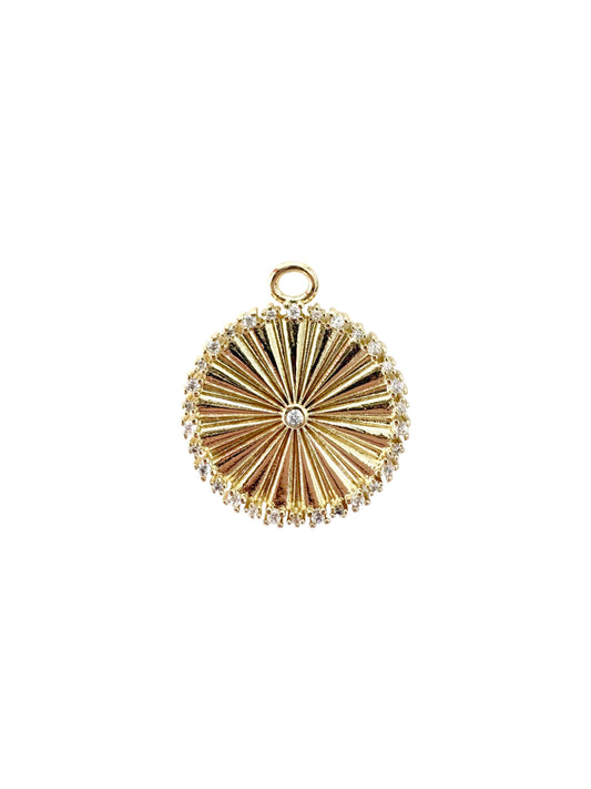 Gold Coin with CZ Scarf Charm - Large Coin