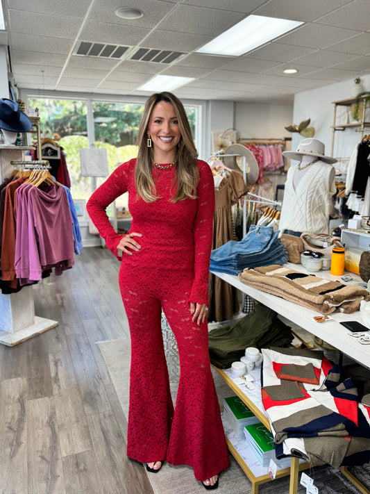 Show Me Your MuMu - Bowie Top - Radiant Red Lace