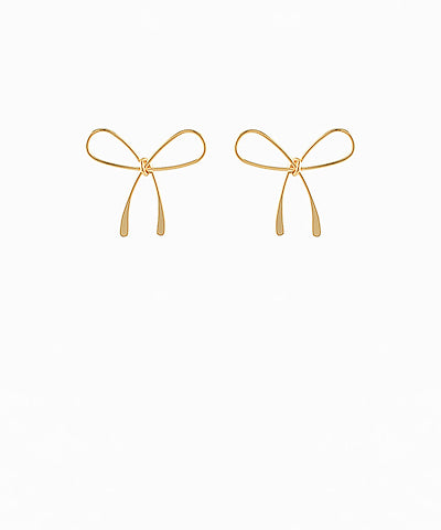 Brass Wire Bow Earrings