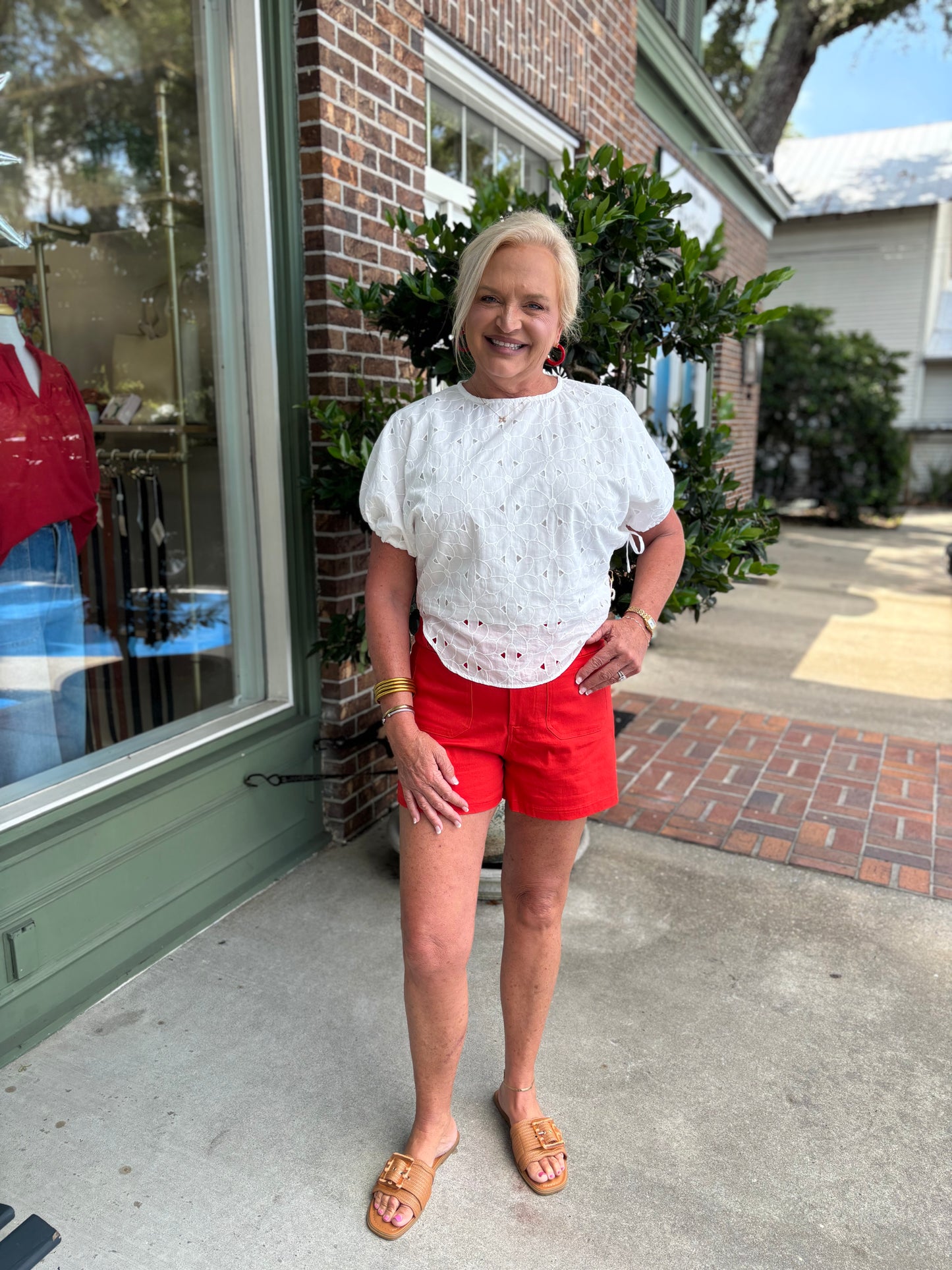 Embroidered White Cotton Blouse - Off White