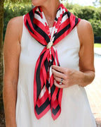 Lucy Floral Scarf Large - Red & Black