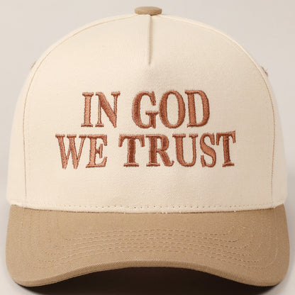 In God We Trust Hat - Beige