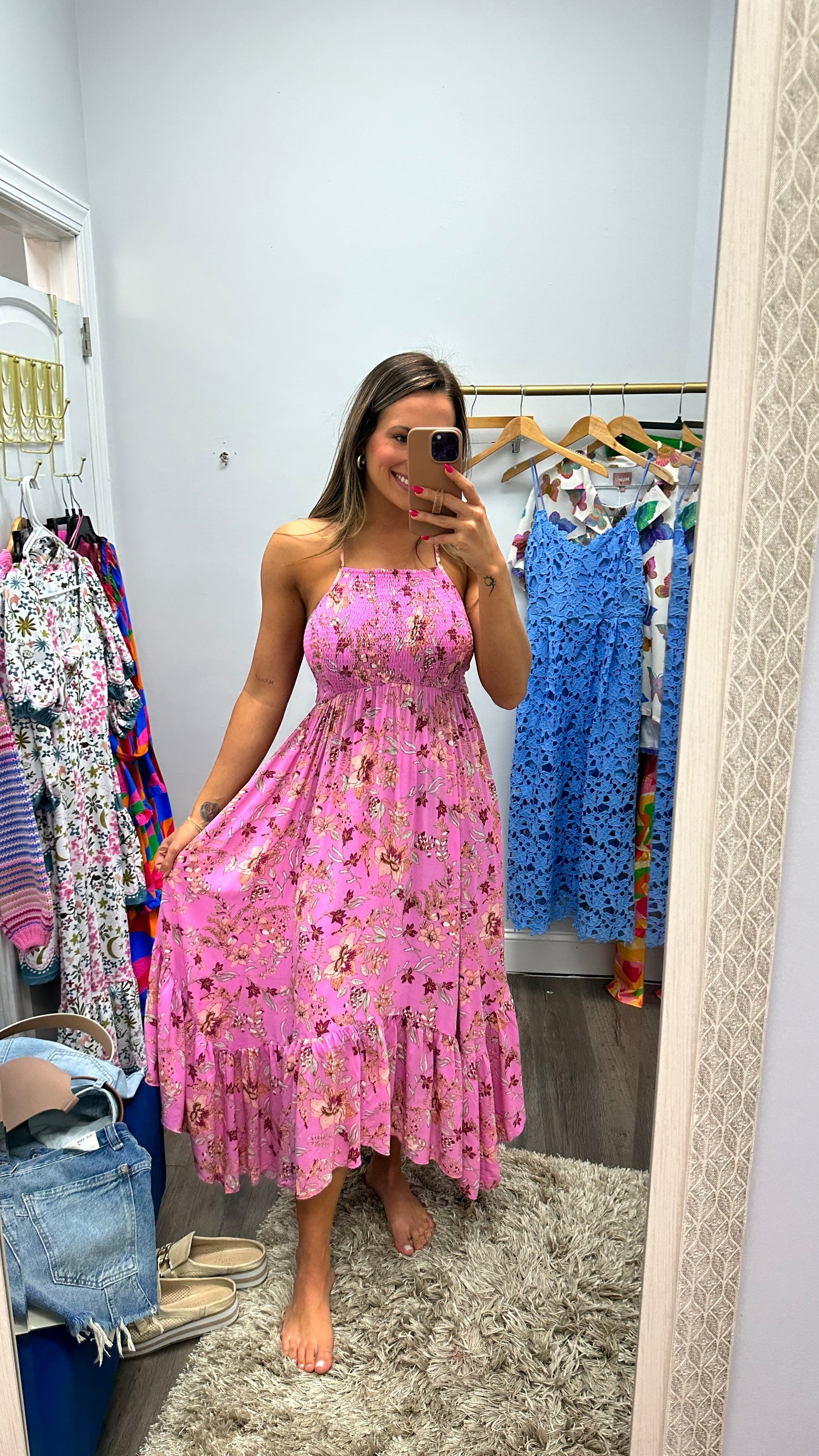 Heat Wave Maxi Dress - Pink Combo