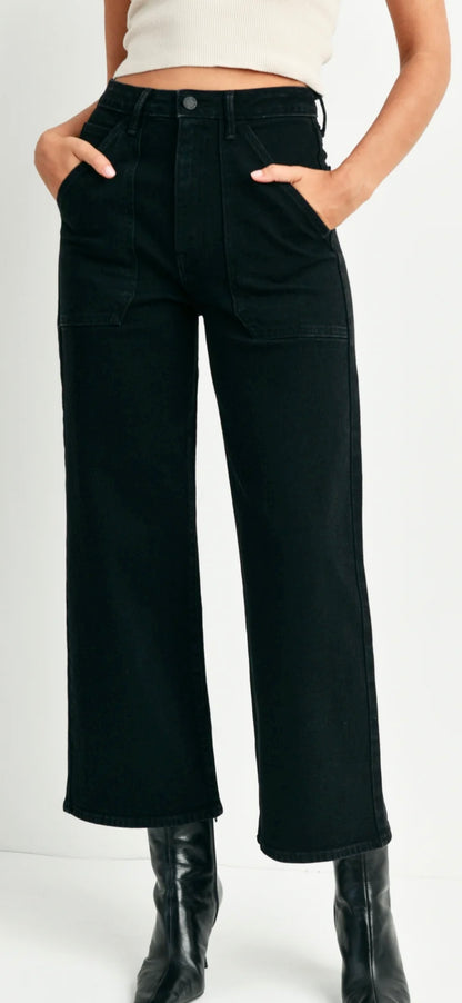 Cargo Pocket Wide Leg Jeans