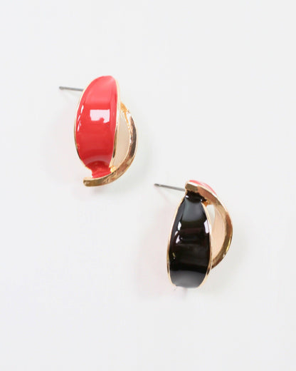 Cora Game Day Earring Red Black: Default