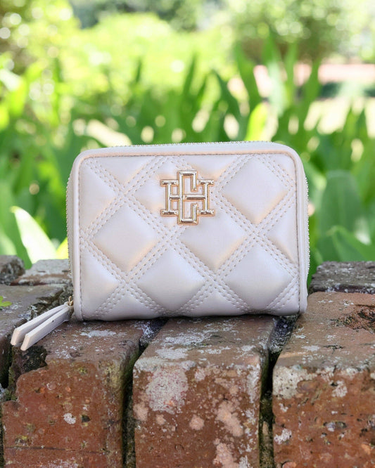 Caroline Hill - Nadine Zippered Wallet Pearl Quilted