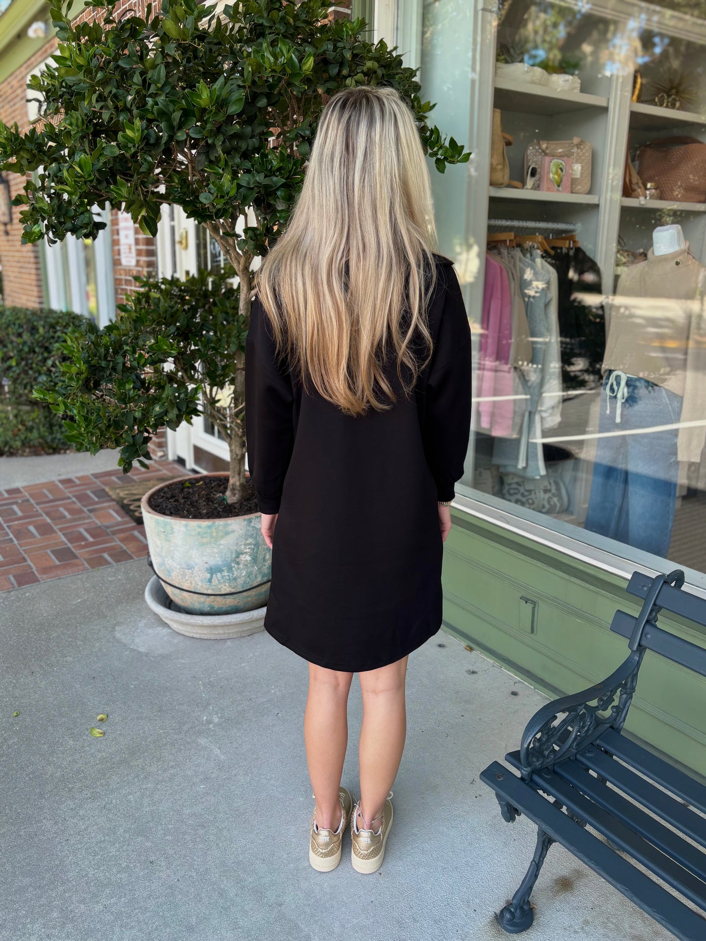 Butter Blend 1/4 Zip Dress - Black