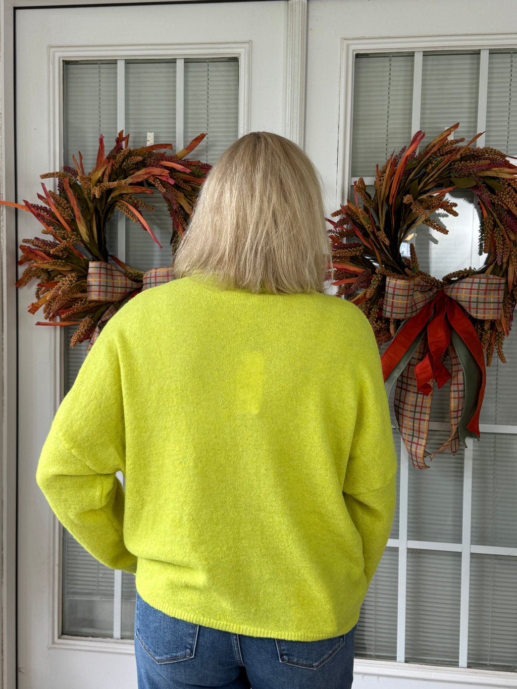 Oversized Button Down Cardigan - Citrus