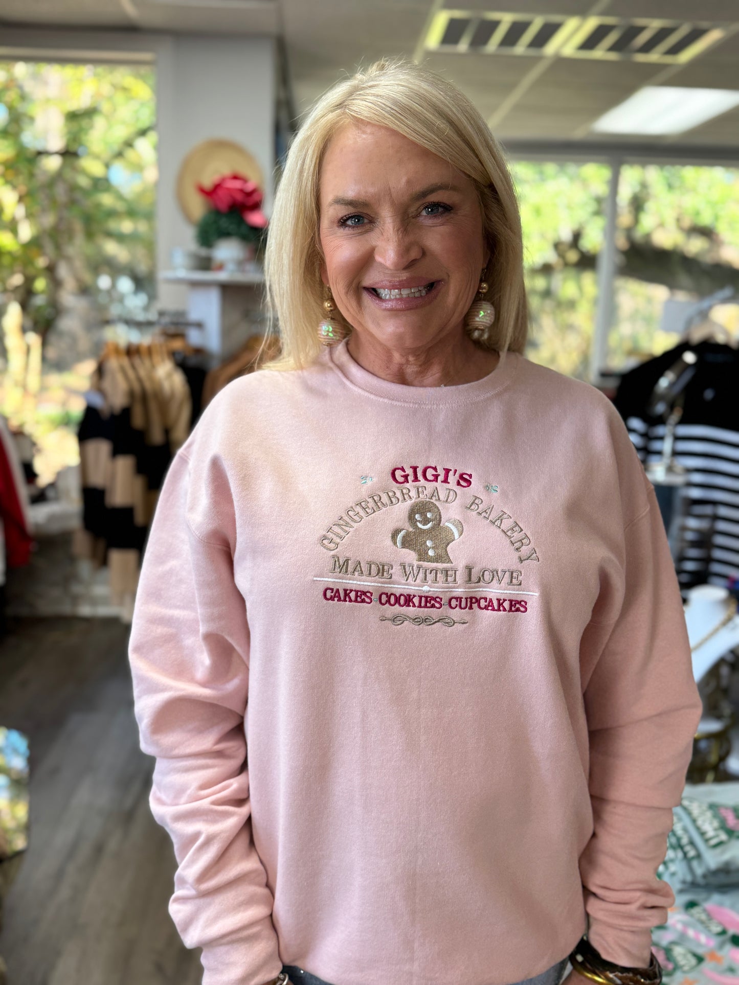 PRE-ORDER: Gigi's Gingerbread Bakery Sweatshirt - Baby Pink