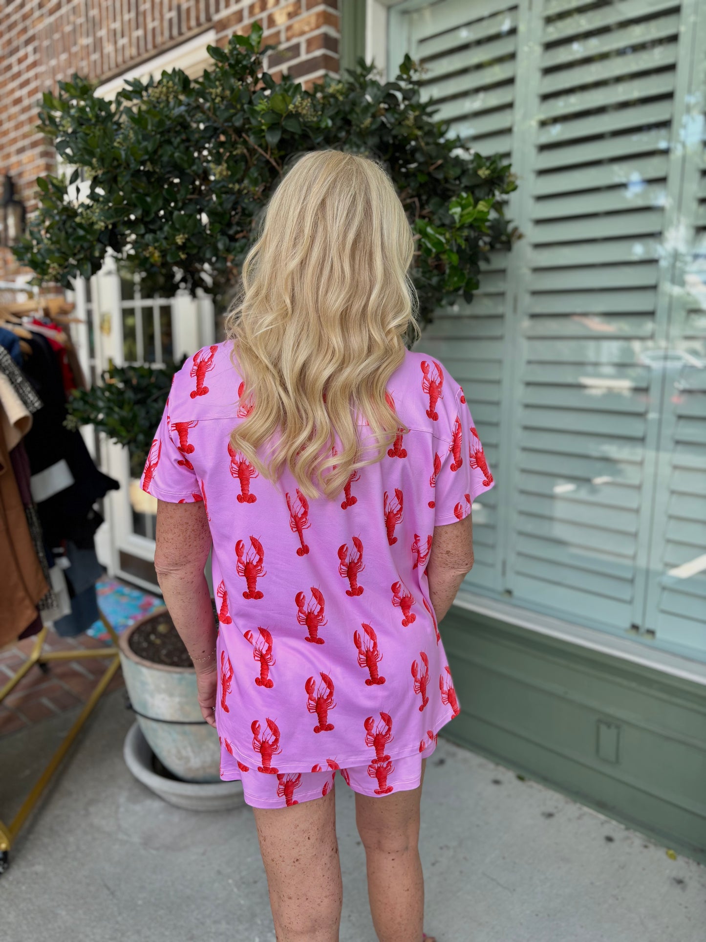 Show Me Your MuMu - Sunday Morning PJ Set - Pink Lobster Jersey