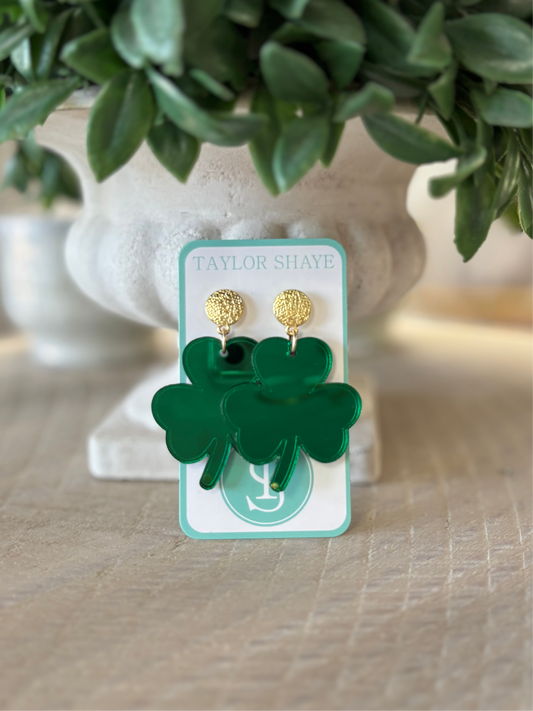 Taylor Shaye - Pinch Me Drop Clover Earrings