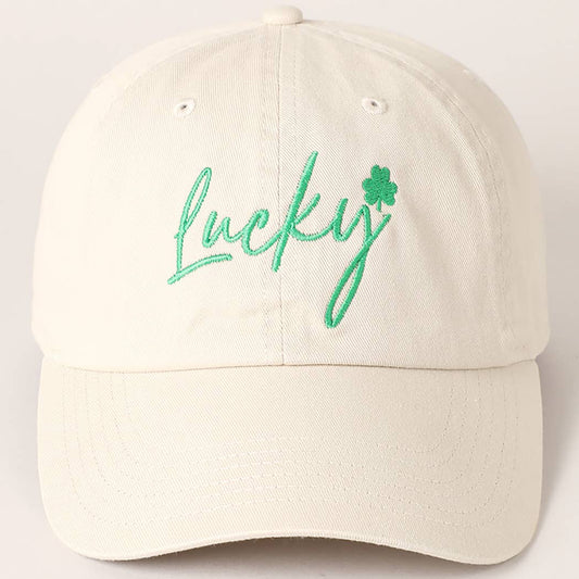 Lucky Script Embroidered Baseball Cap