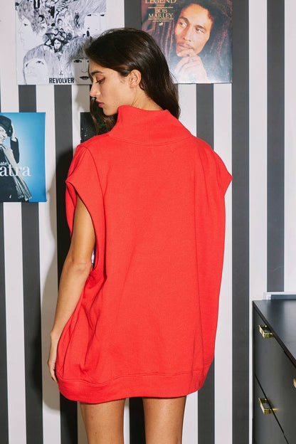 GEORGIA Mock Neck Muscle Sweatshirt