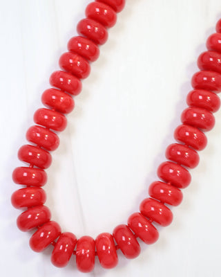 Pipestone Marble Beaded Necklace - Red