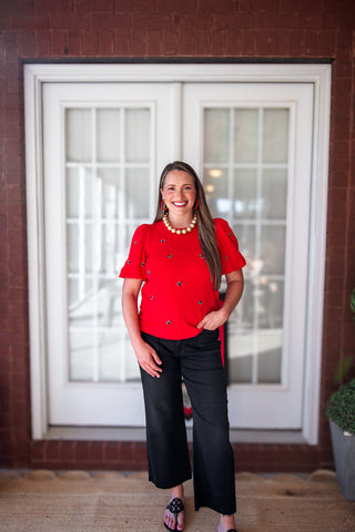 Mary Square - Tina Top Footballs - Red & Black