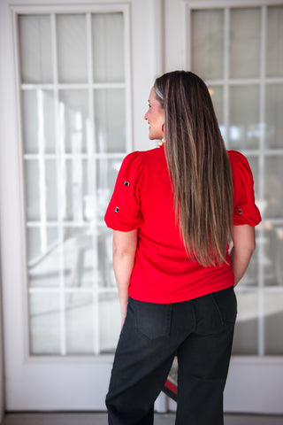 Mary Square - Tina Top Footballs - Red & Black