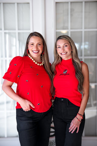 Mary Square - Tina Top Footballs - Red & Black