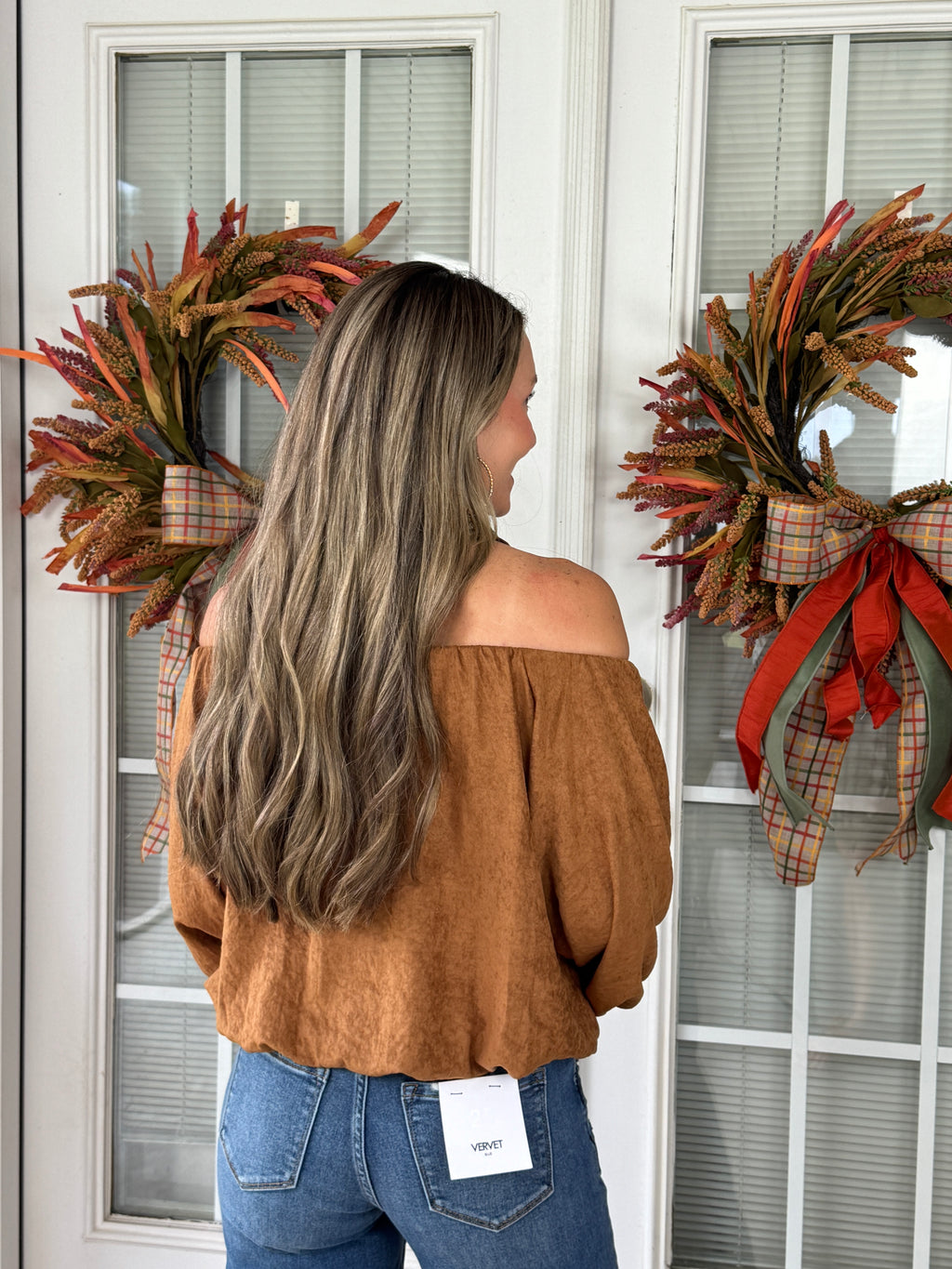 Suede Cinched Top - Camel