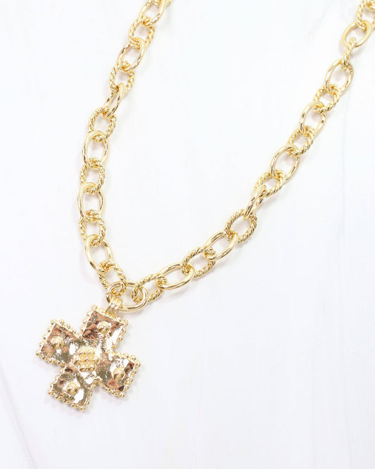 Murray Cross Charm Necklace - Gold